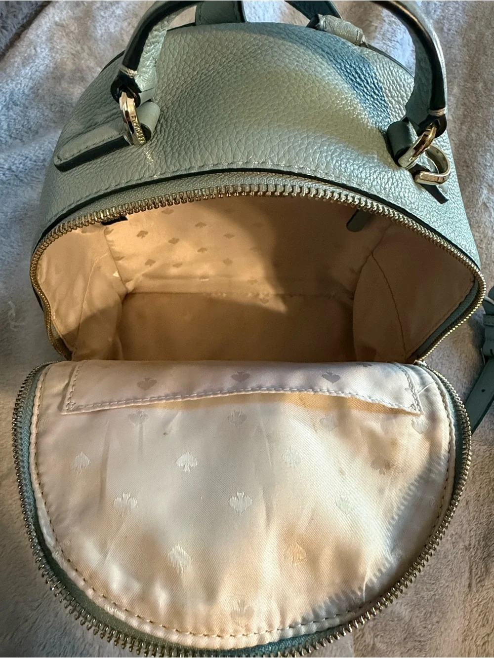 kate spade Mini Pebbled Leather Backpack in Sage